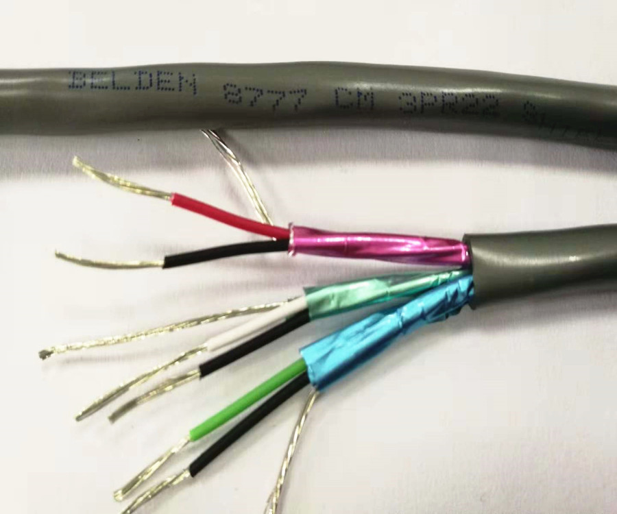 美国百通Belden Modbus专用总线电缆 3*2*22AWG(0.34mm2) 3PR22AWG 6芯分组屏蔽双线线