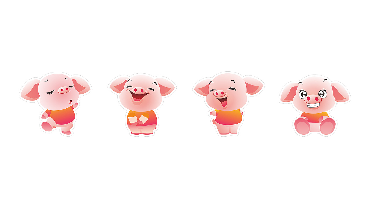 顽皮猪吉祥物乐乐