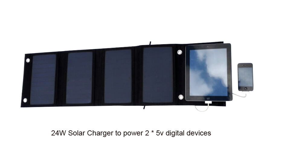 Outdoor smartphone charging 1 - 24W Solar Charger