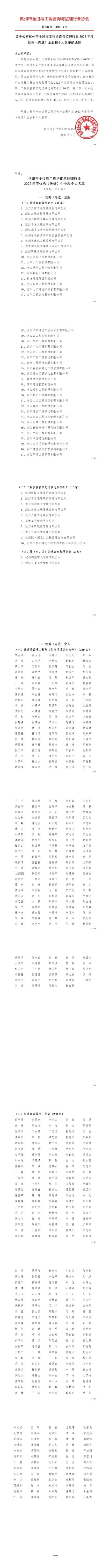 【简讯】优秀｜凯发k8·中国官方网站公司荣获杭州市全过程工程咨询与监理行业2022年度优秀咨询监理企业荣誉称号