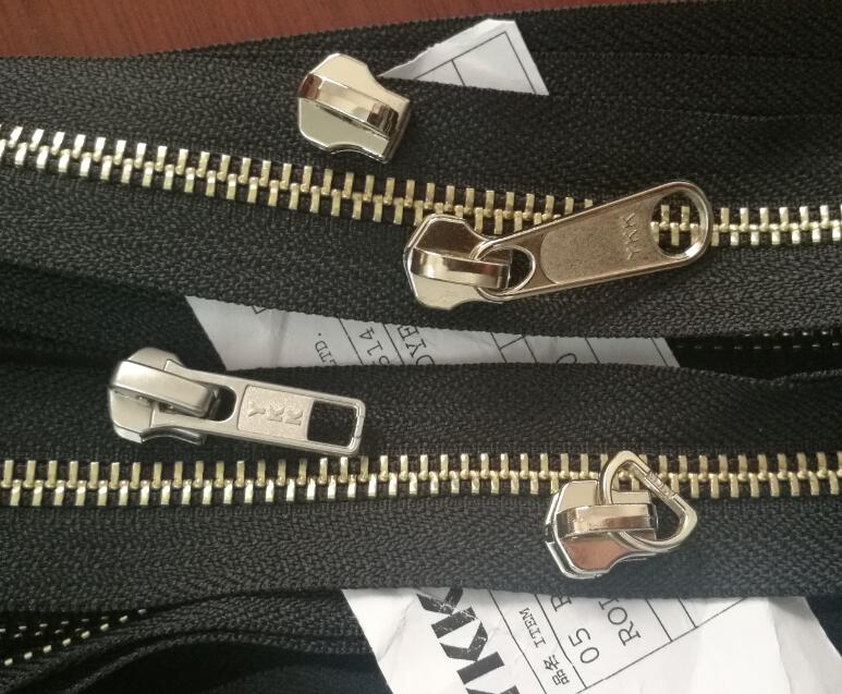 ykk5号白铜银色码装拉链拉头