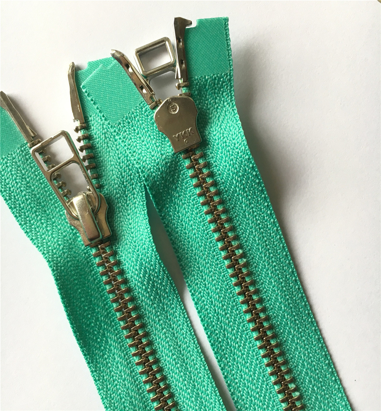 5号金属白铜上下拉开口拉链