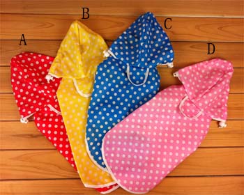 圆点印花宠物雨衣