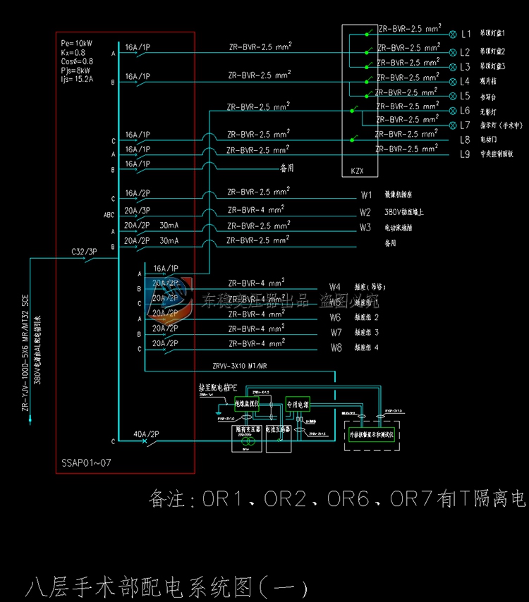 案例3：医院隔离变压器（IT系统）典型施工案例设计图纸