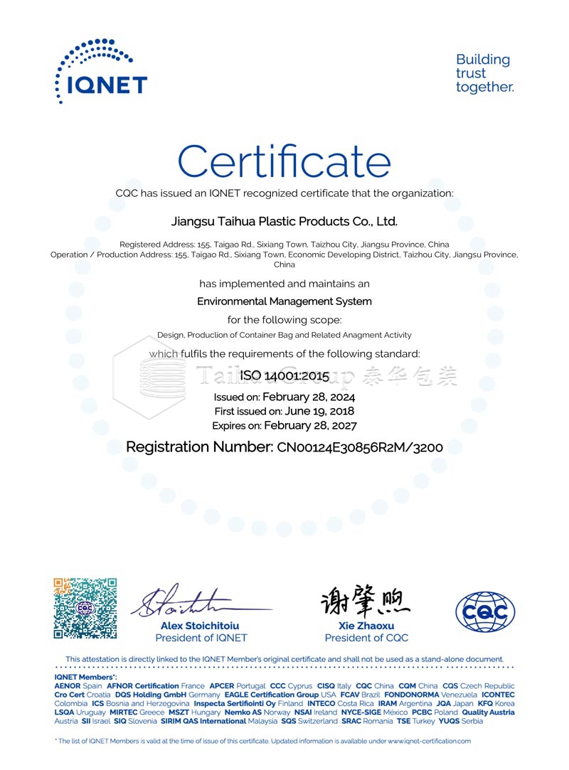 IQNET Certificate ISO 14001:2015