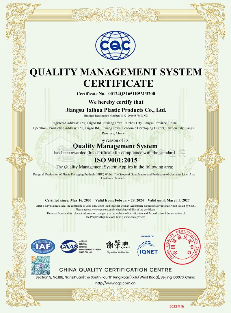 OUALITY MANAGEMENT SYSTEM CERTIFICATE ISO 9001:2015