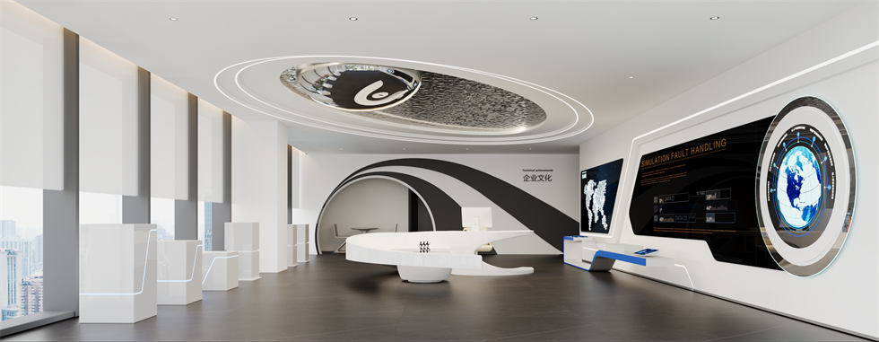 500㎡科技感办公展厅设计