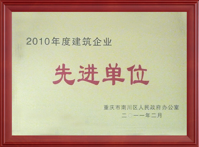 2010建筑业先进企业