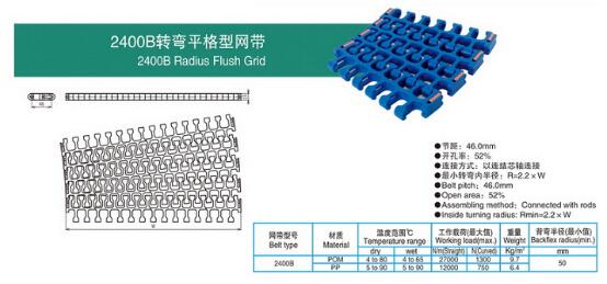 2400B转弯平格型网带