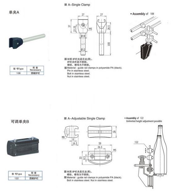 圆帽护栏单夹