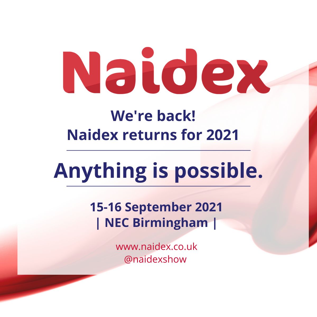 第46届Naide展会将在2021年9月15 - 16日9月15 - 16日举行