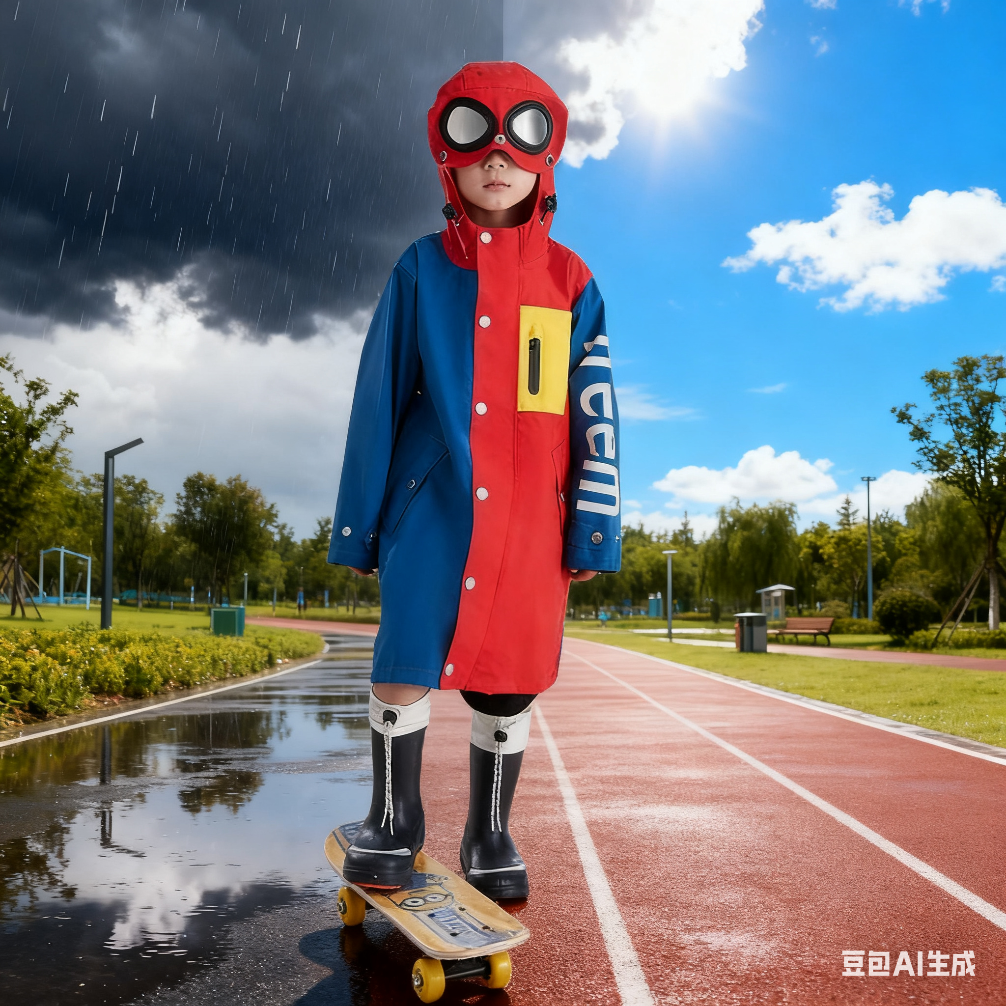 琴飞曼趣酷软萌儿童雨衣