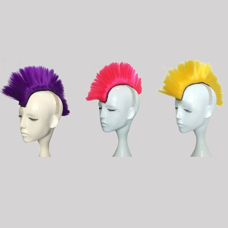 Fashion Helmet Hawks Motorcycle Helmet Mohawk Synthetic Wigs for Bicycle with several colours