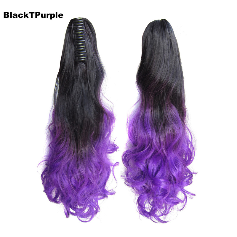 Matte Color Gradient Ponytail Wig Long