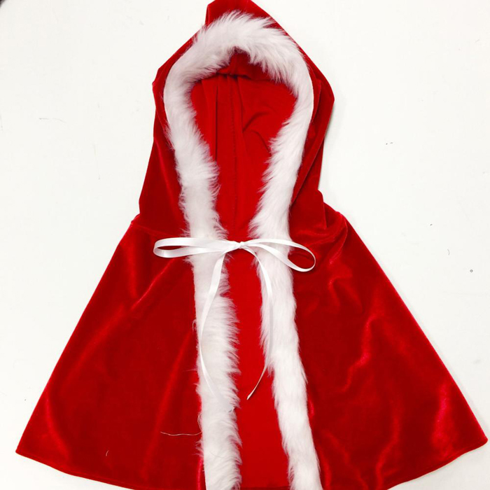 Christmas costume santa hooded cape