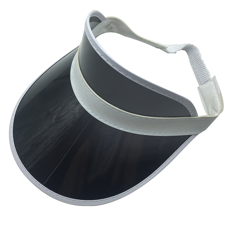 Fashion Promotional Black Plastic sun Visor Cap pvc Sun Visor with custom logo