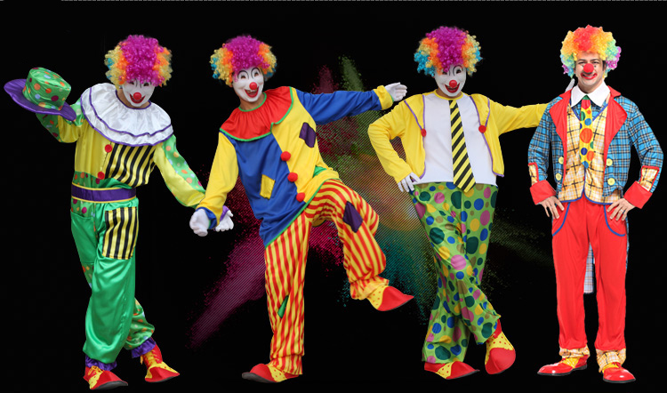 Halloween costume party magician clown clothes suit pocket kids clown costume