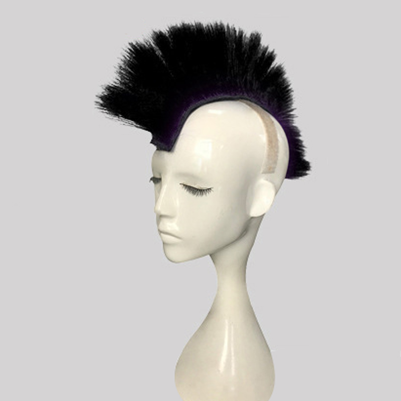 Purple racing Helmet Mohawk Motorcycle Helmet wig helmet hair