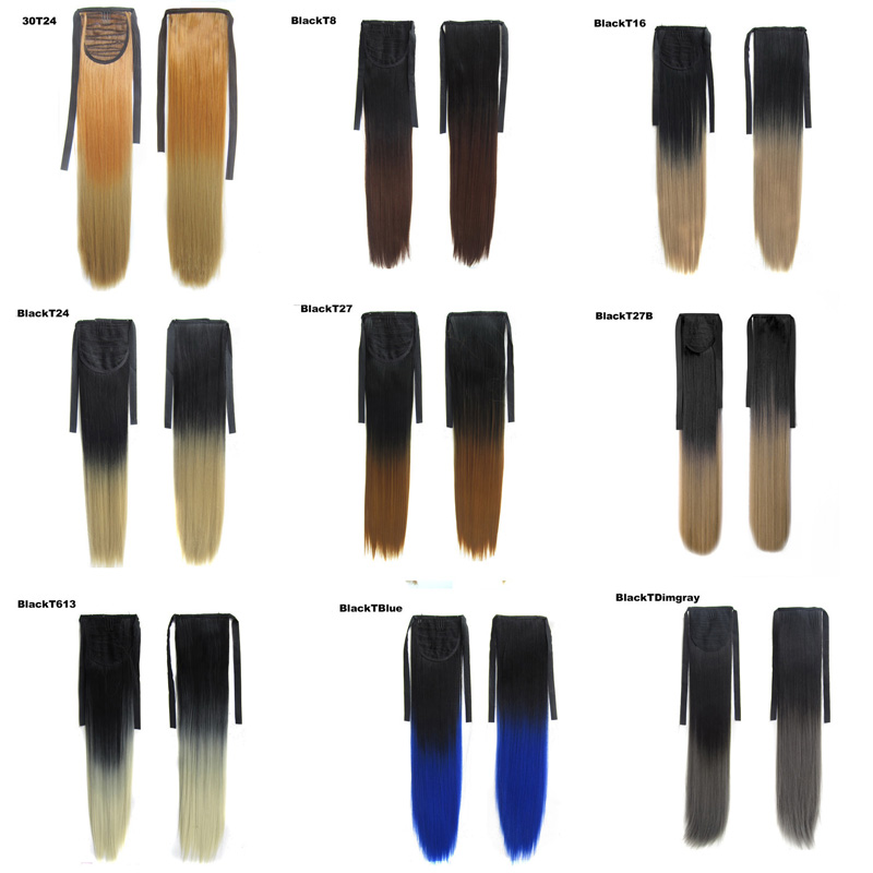 hot Long Straight Ribbon Wrap Around Ponytail