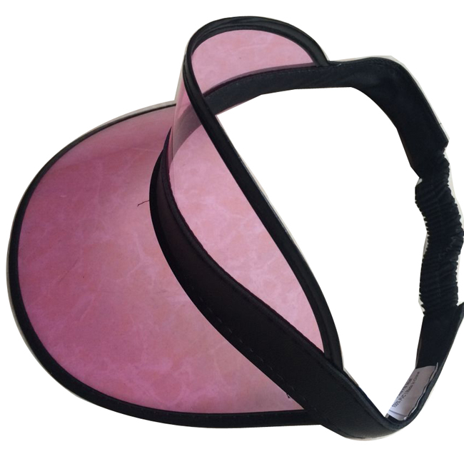 Hot sell pink sun visor cap with black pipe