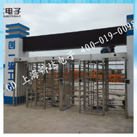 全高转门 双通道安装在建筑工地大门口 员工刷卡上下班