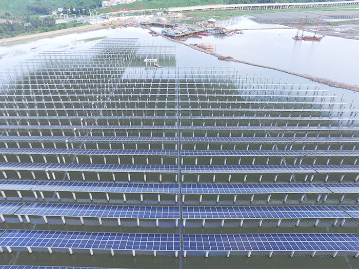 浙江玉环水面固定支架130MW