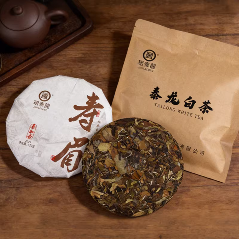 泰龙寿眉白茶饼陈年老寿眉350g袋装福鼎白茶陈年老白茶高山茶叶