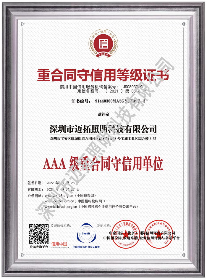 重合同守信用等级