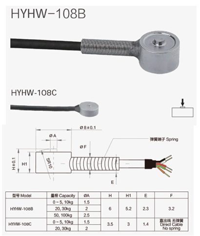 微型压式传感器HYHW-108B/C