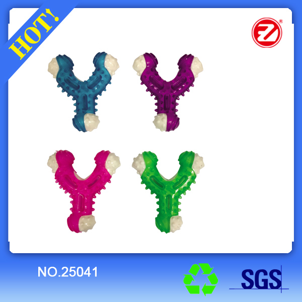 Nylon TPR dog toy Y shape 25041