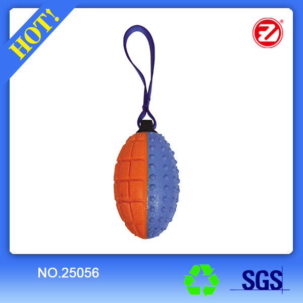 TPR rugby dog toy with squeaker 25056