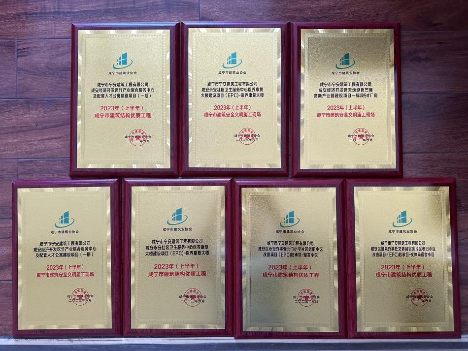 喜讯！宁安公司多个项目获评建筑结构优质工程奖及建筑安全文明施工现场