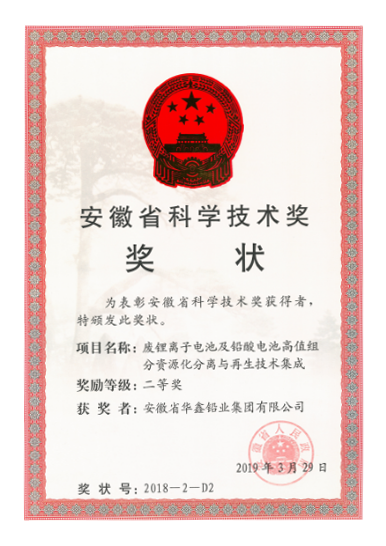 安徽省科學(xué)技術(shù)獎獎狀