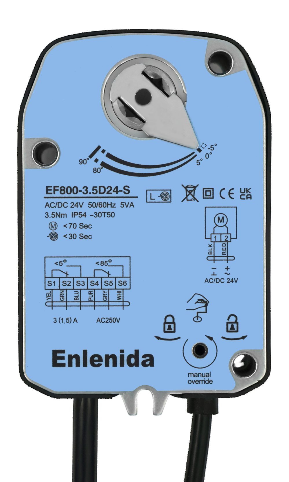 EF800  Series  3.5Nm Spring Return Fire and Smoke Damper  Actuators