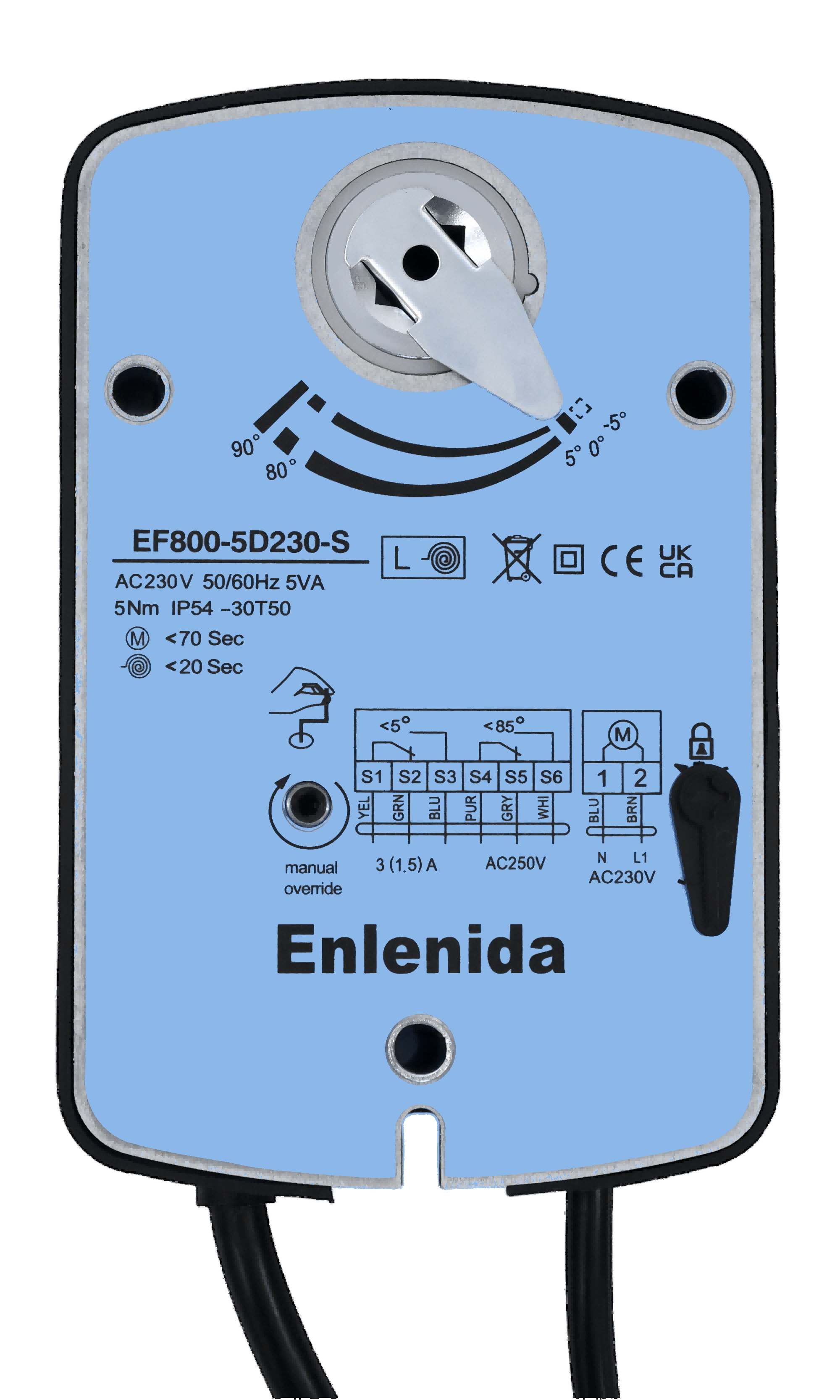 EF800  Series  5Nm Spring Return Fire and Smoke Damper  Actuators