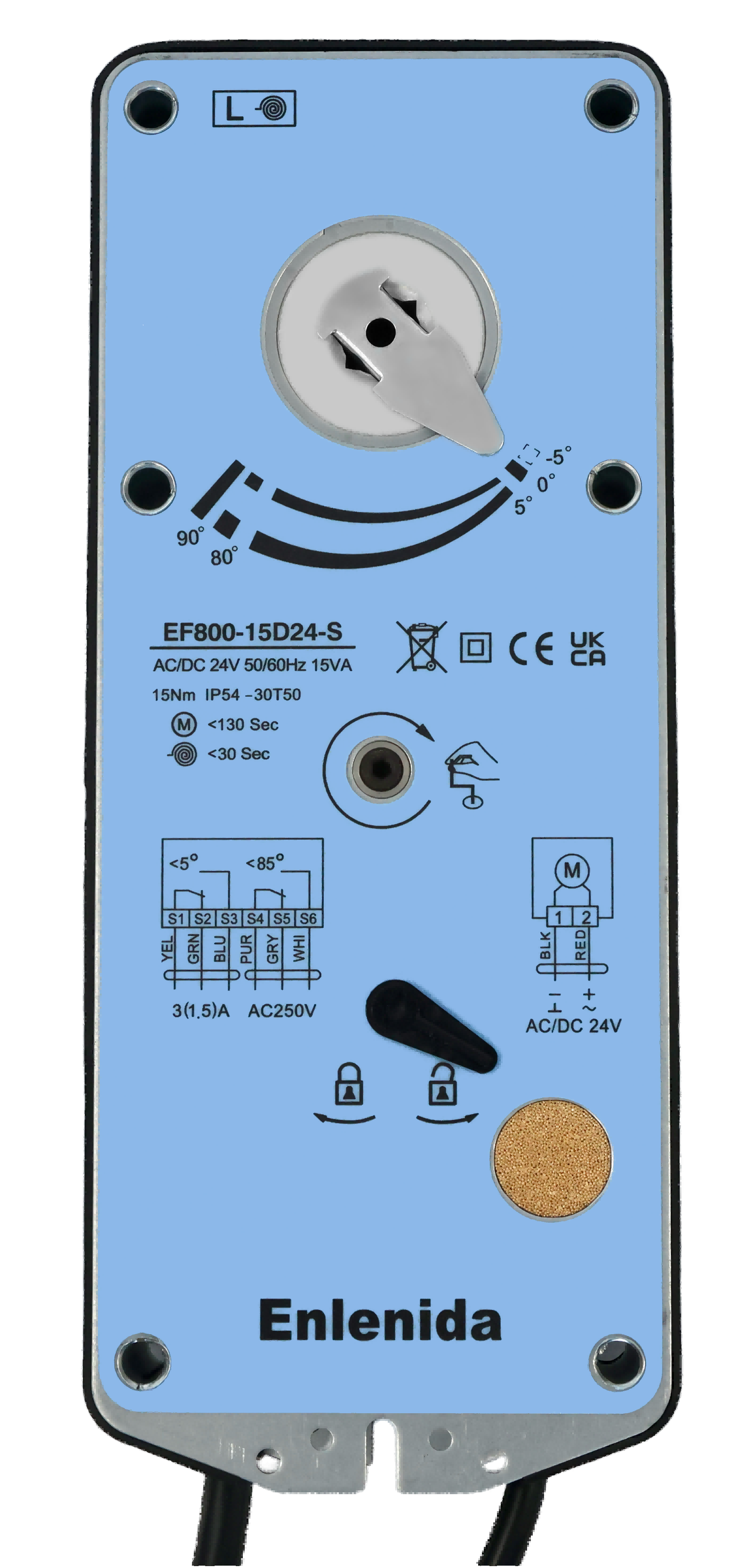 EF800  Series  15Nm Spring Return Fire and Smoke Damper  Actuators