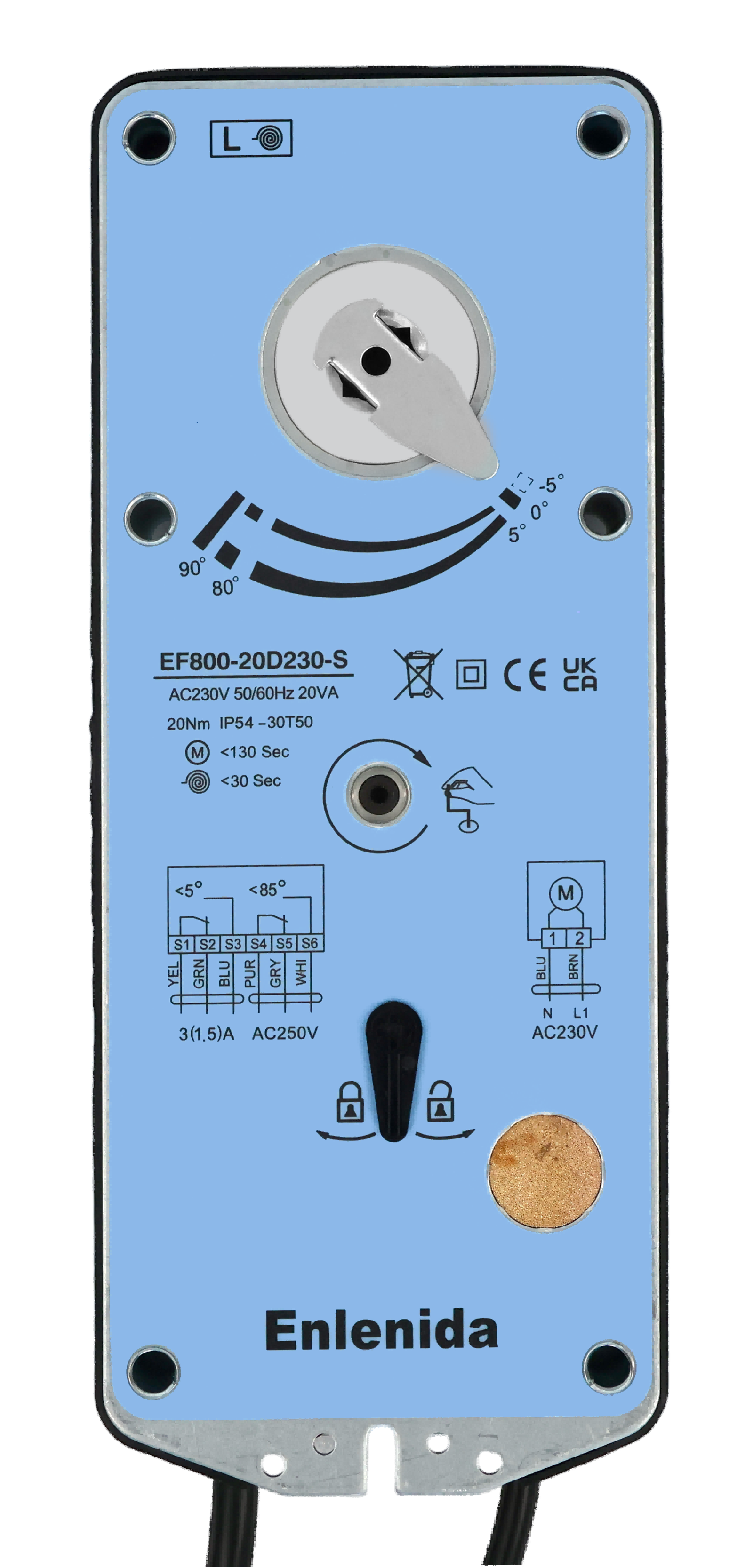 EF800  Series  20Nm Spring Return Fire and Smoke Damper  Actuators