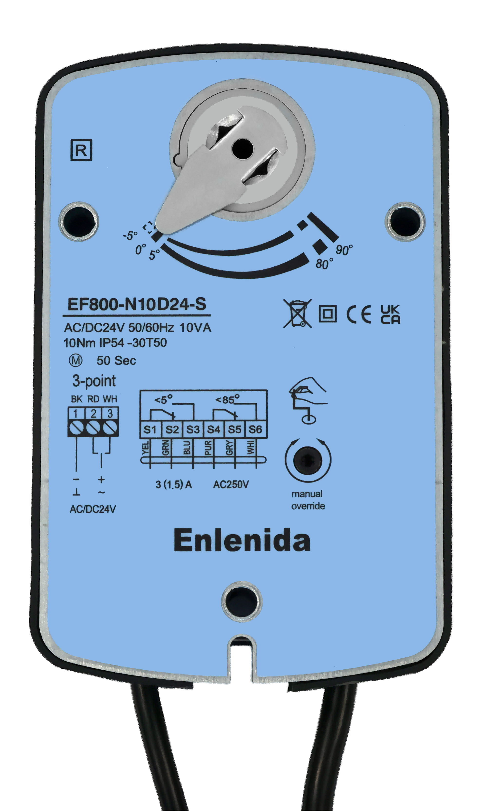 EF800  Series  10Nm Non-Spring Return Fire and Smoke Damper  Actuators