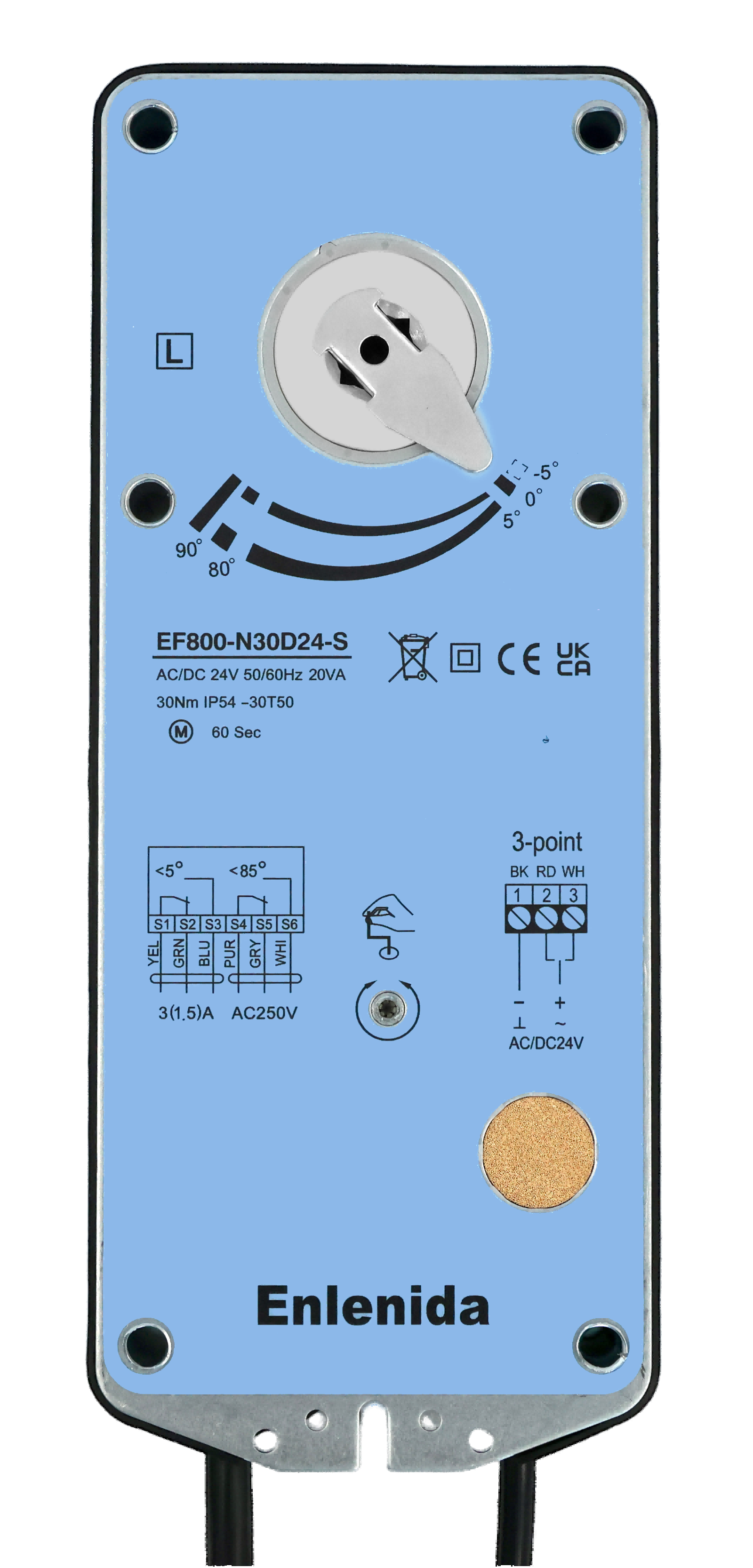 EF800  Series  30Nm Non-Spring Return Fire and Smoke Damper  Actuators