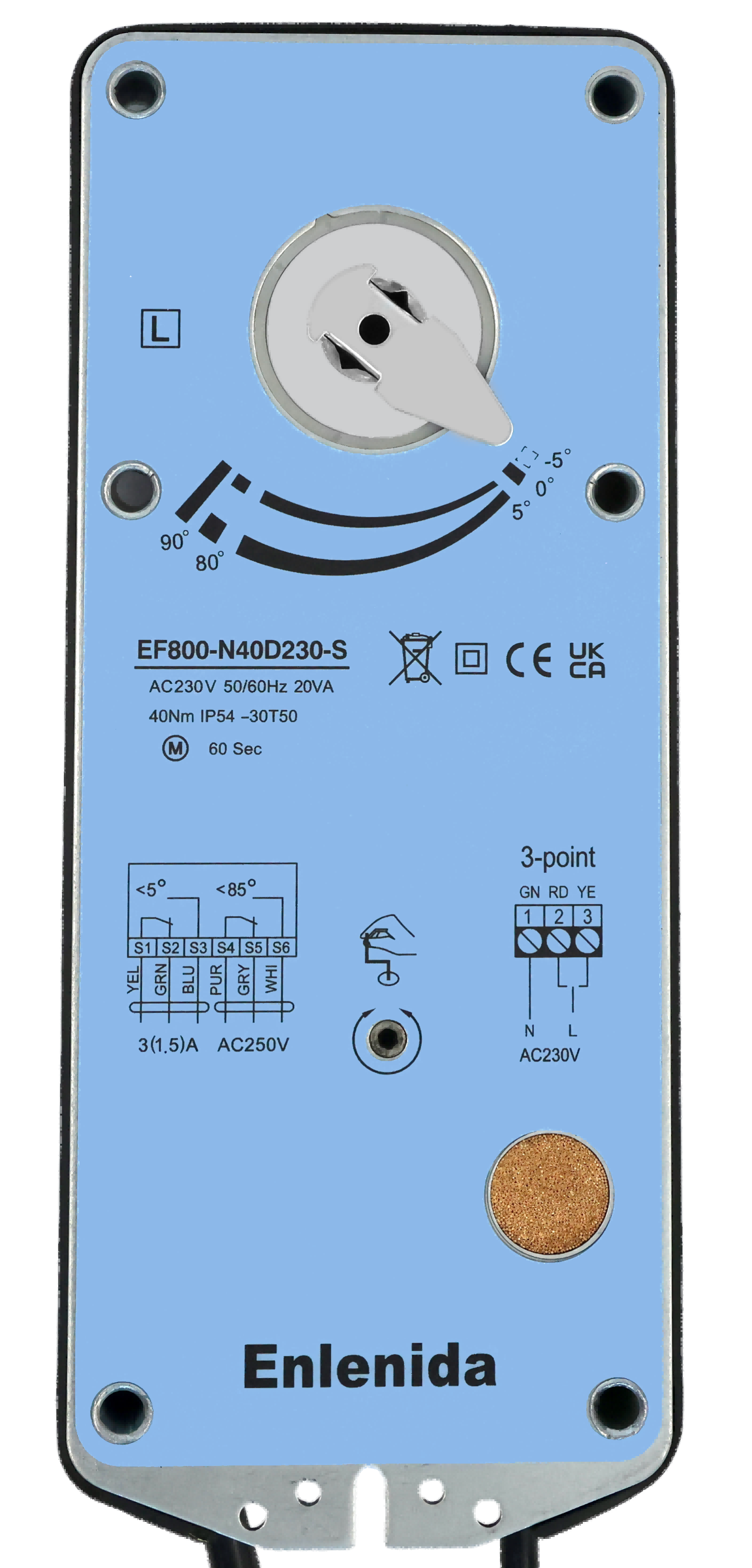 EF800  Series  40Nm Non-Spring Return Fire and Smoke Damper  Actuators