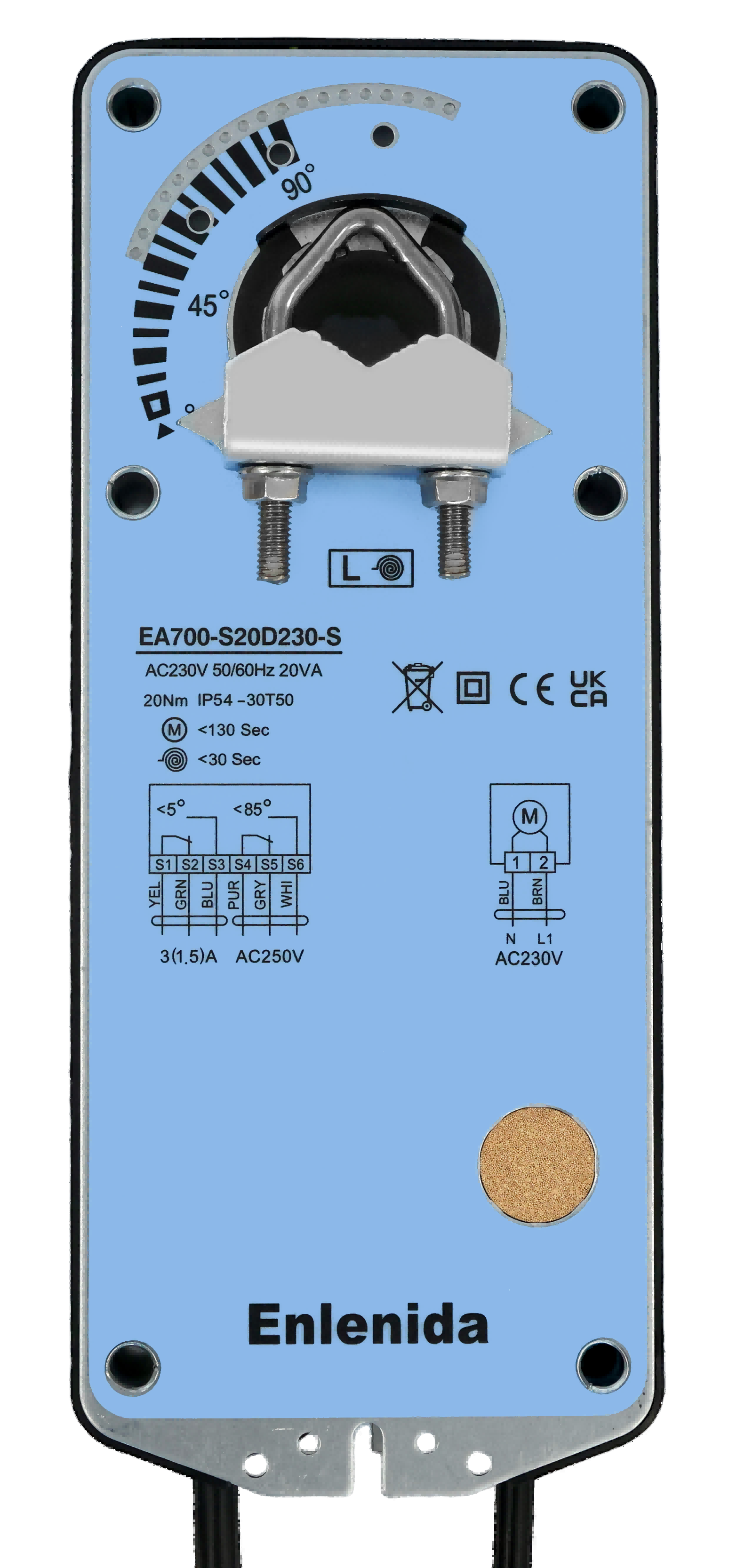EA700 Series 20Nm Spring Return Damper Actuators