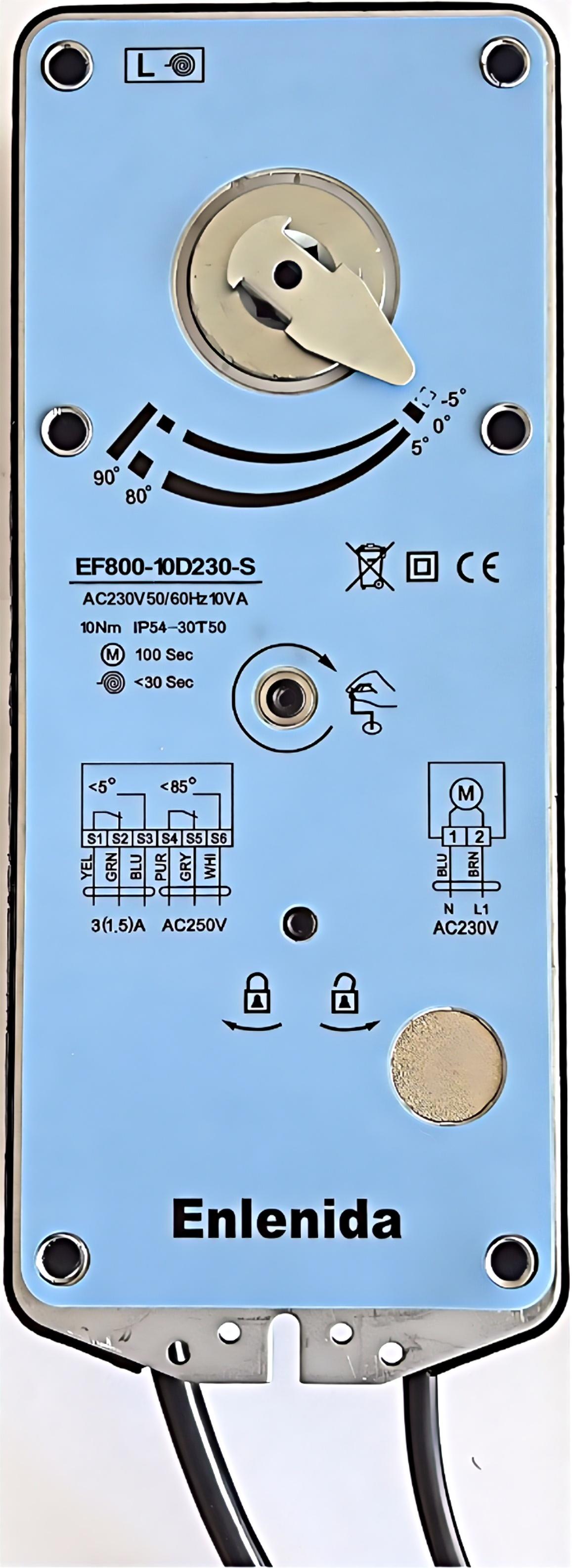 EF800系列10Nm弹簧复位防火排烟风阀执行器