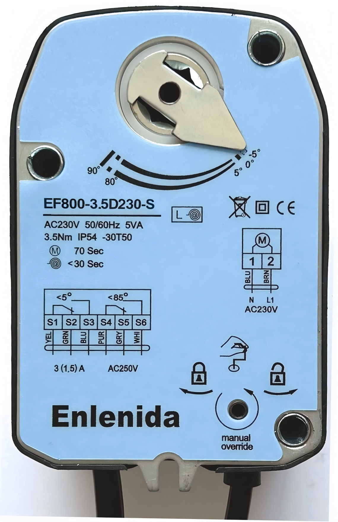 EF800系列3.5Nm弹簧复位防火排烟风阀执行器