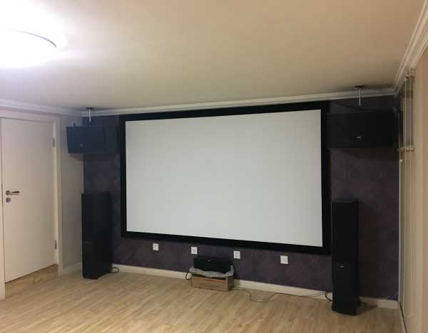 北京丽水佳园小面积客厅打造多功能家庭视听室（满足观影，唱卡拉OK，听音乐）