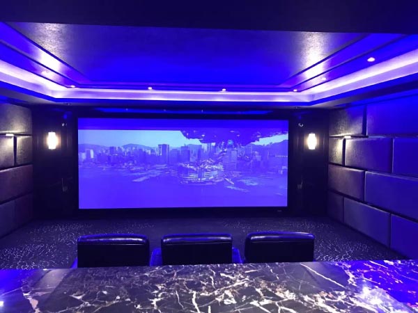 杭州影音室7.1.4声道家庭影院装修设计案例（东海水景城）