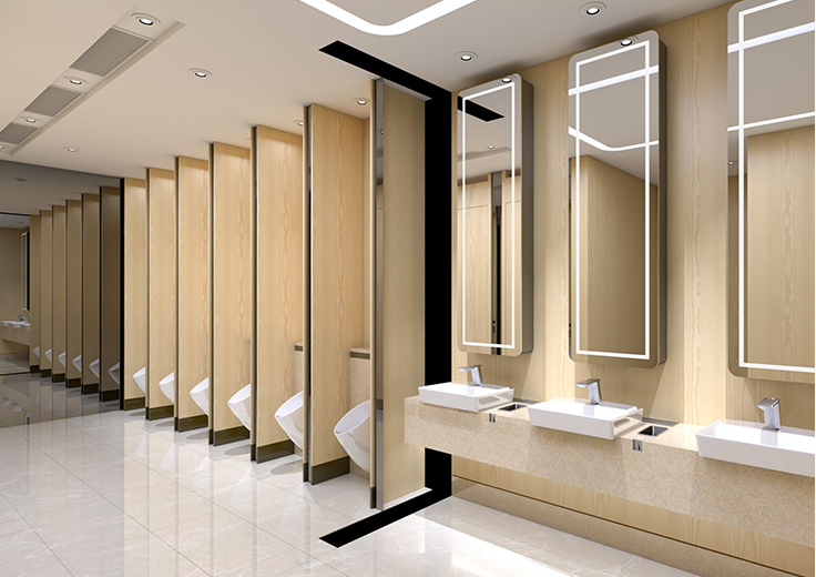 万达商场男士卫生间隔断