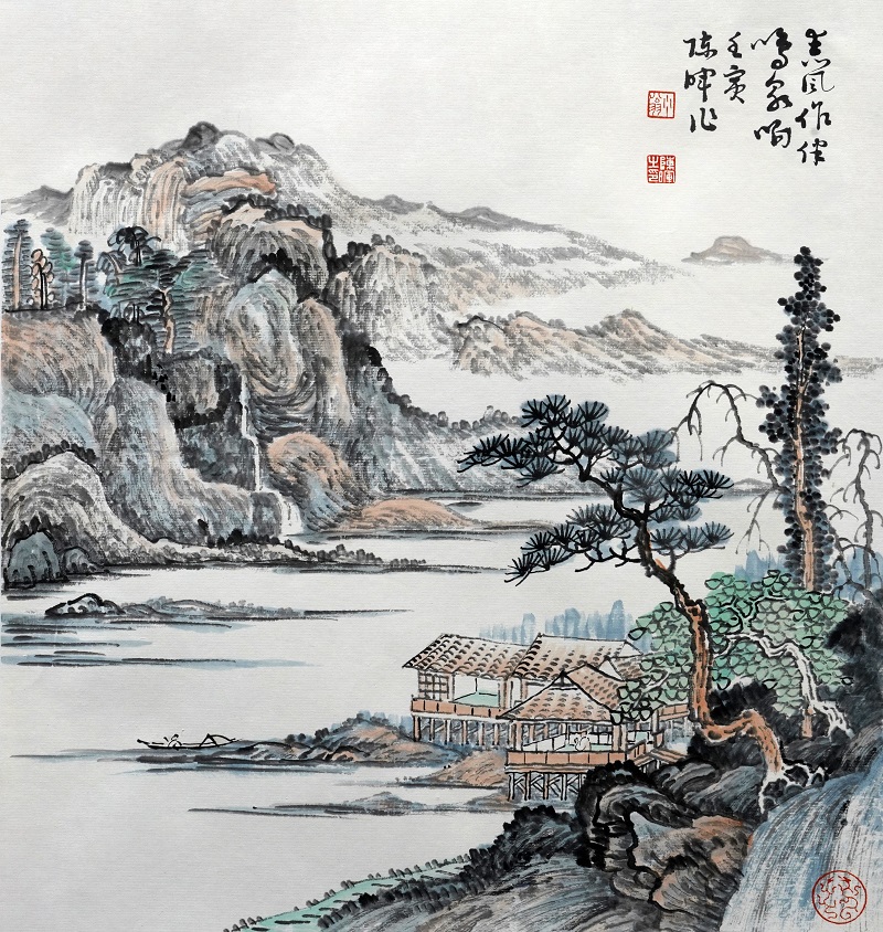 春風(fēng)作伴鳴泉響 48x45