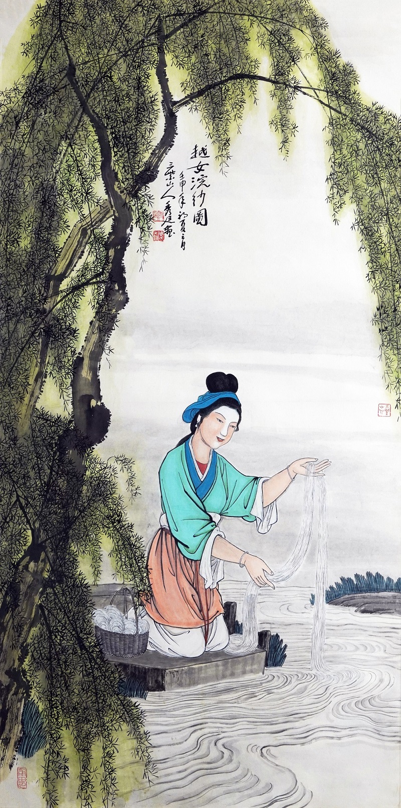 018 周秀廷 越女浣纱图 138x69