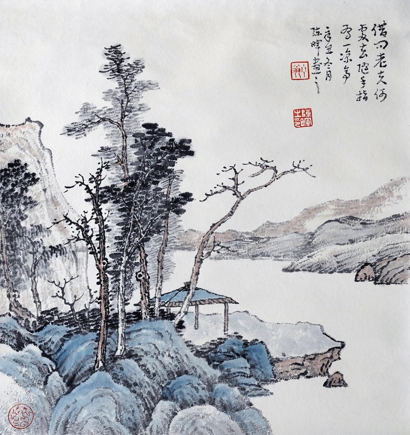 隨手指有一涼亭 40x48