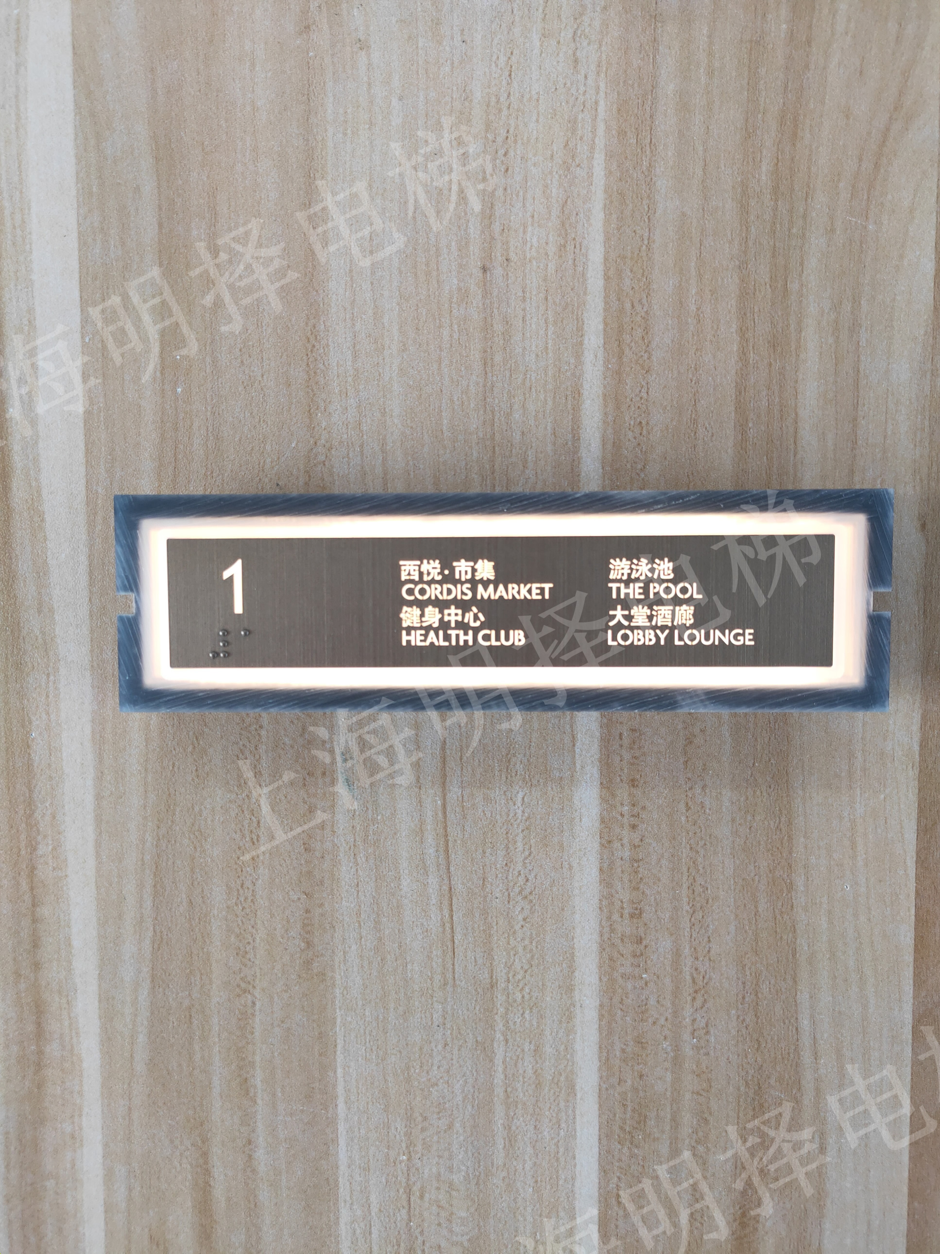 定制酒店电梯盲文按钮|中英文字发光电梯按键MZA-556